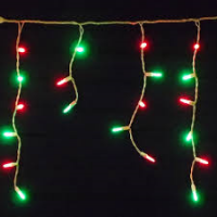 Red and green solar store christmas lights